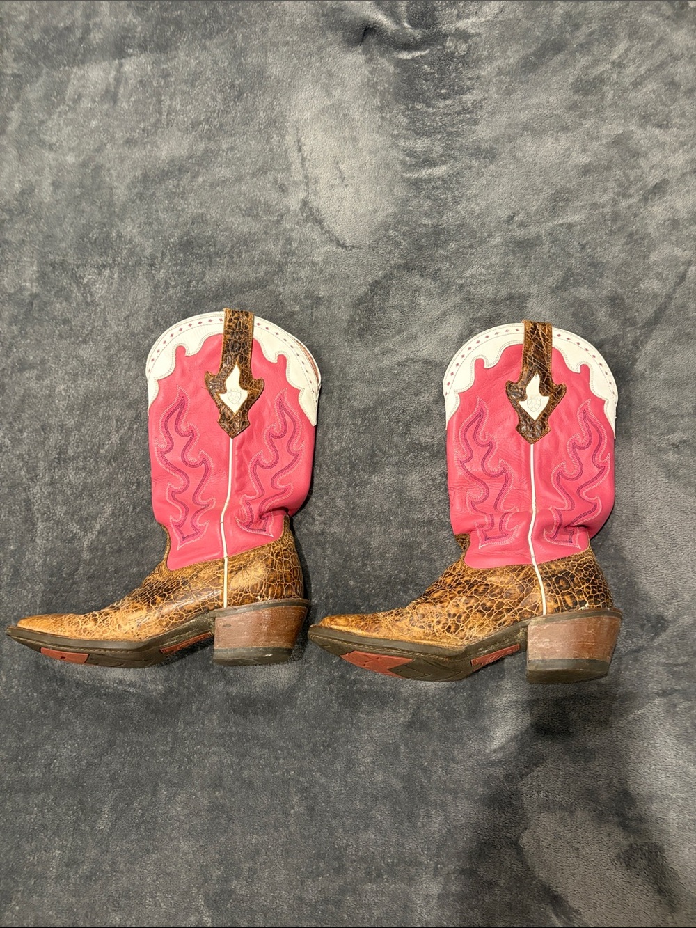 Cowgirl Boots with Pink and Brown Leather